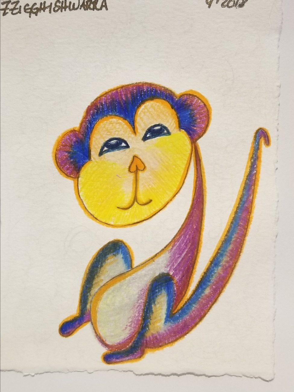 Sad little monkey card