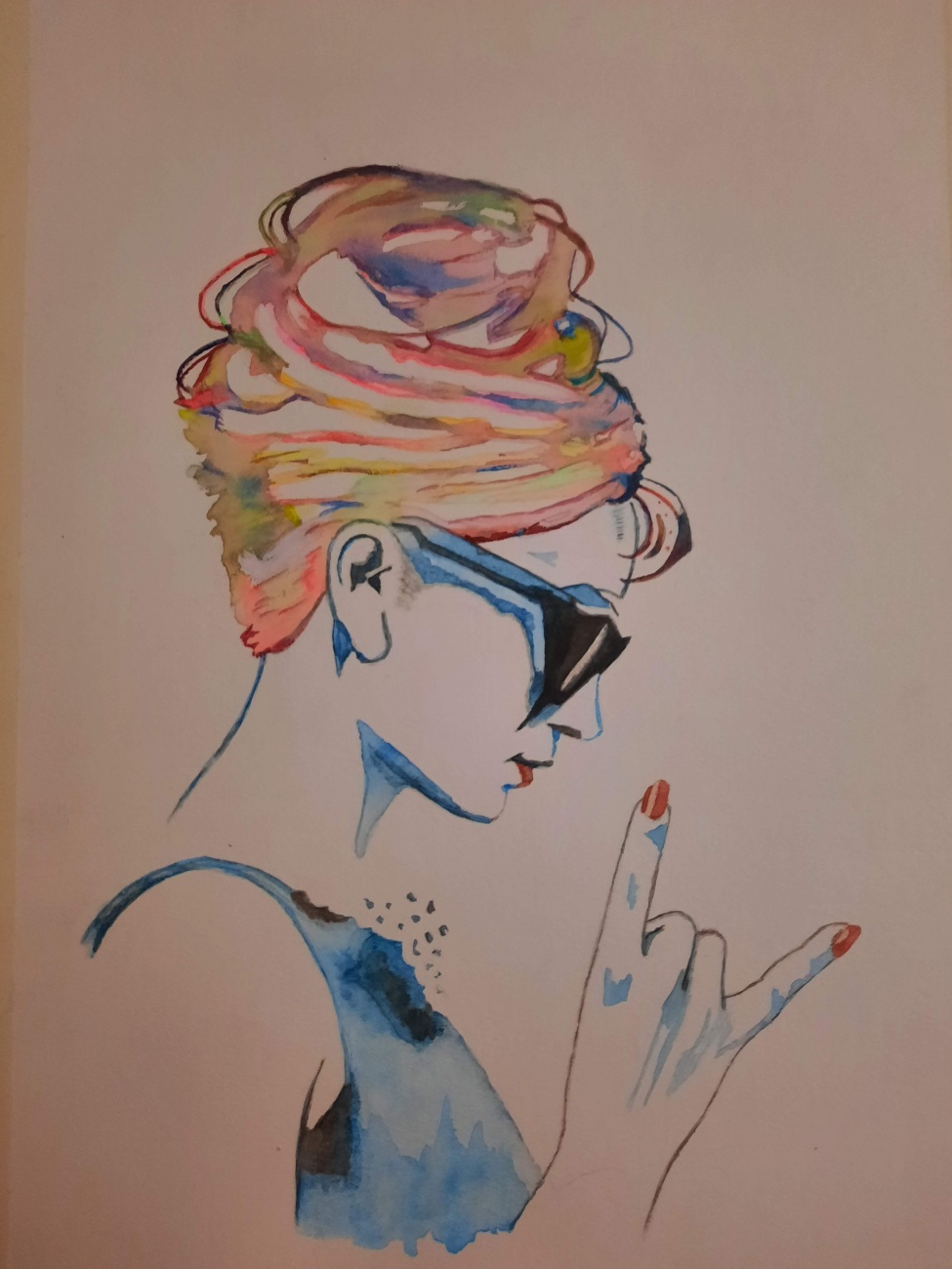 Audrey Hepburn watercolour by JNR