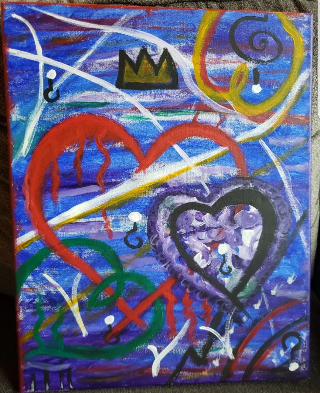 Basquiat inspired. Confused heart.