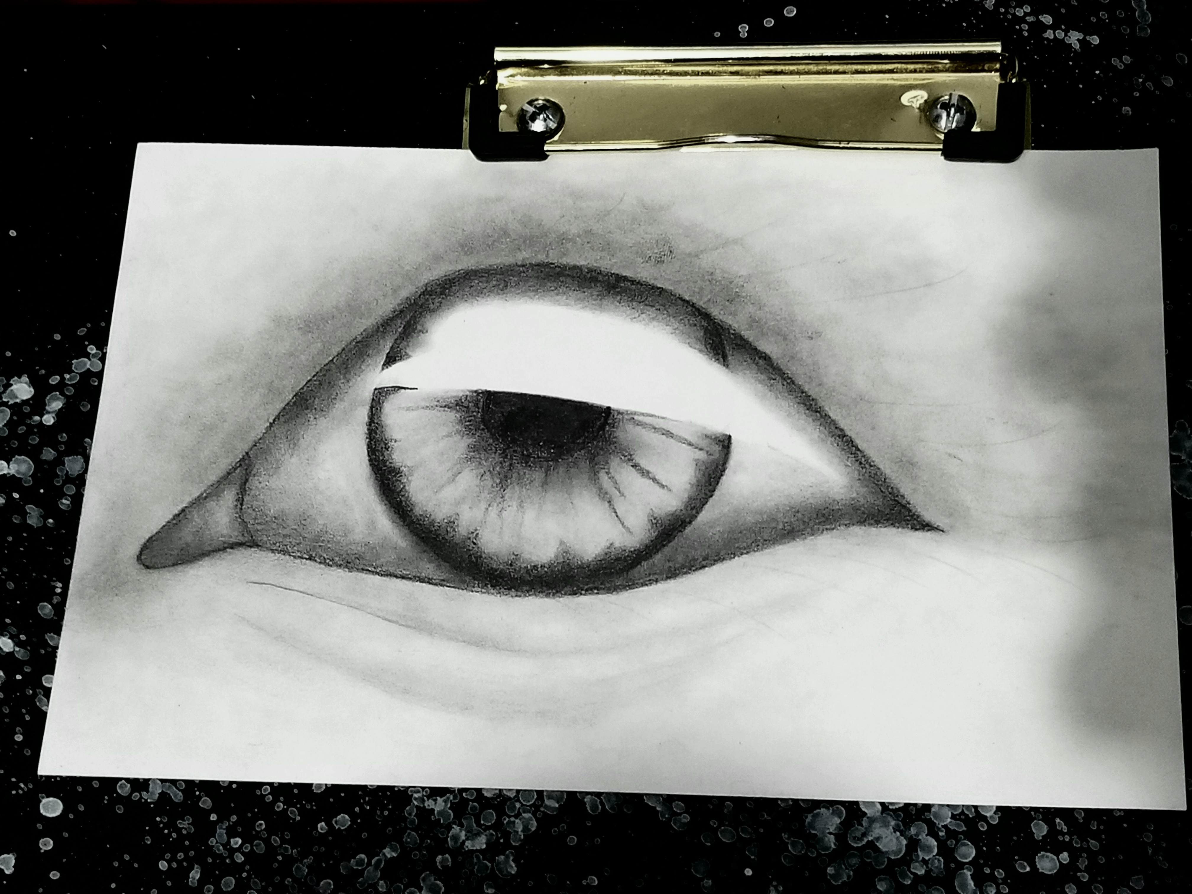 Charcoal eye drawing