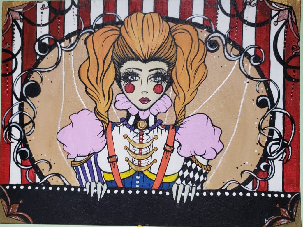 Circus clown painting