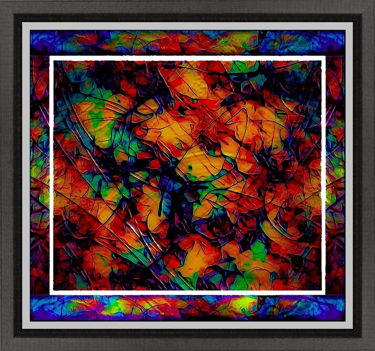  Abstract Stained Glass Window