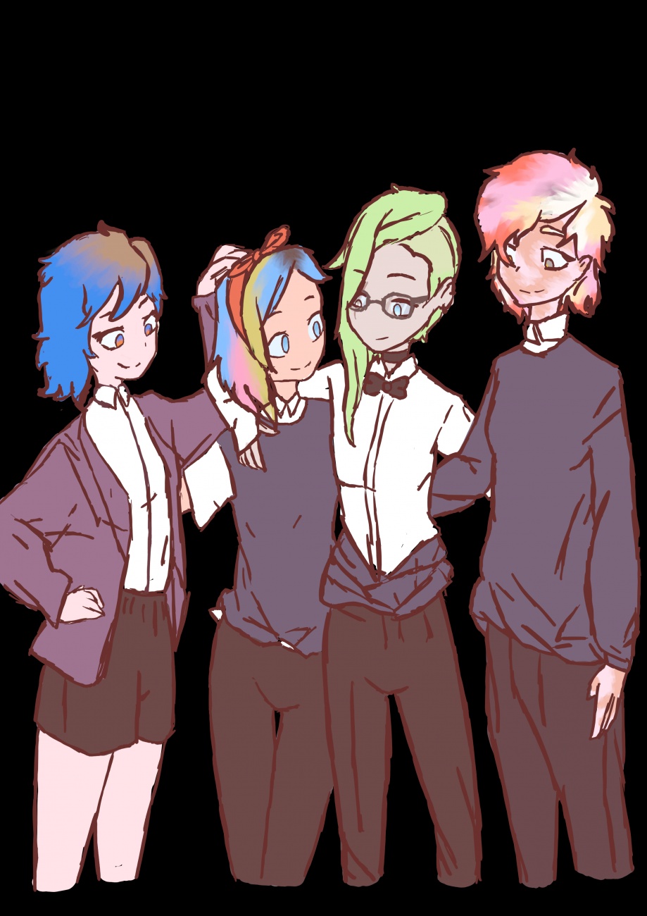 Genderbent group ocs - anime style