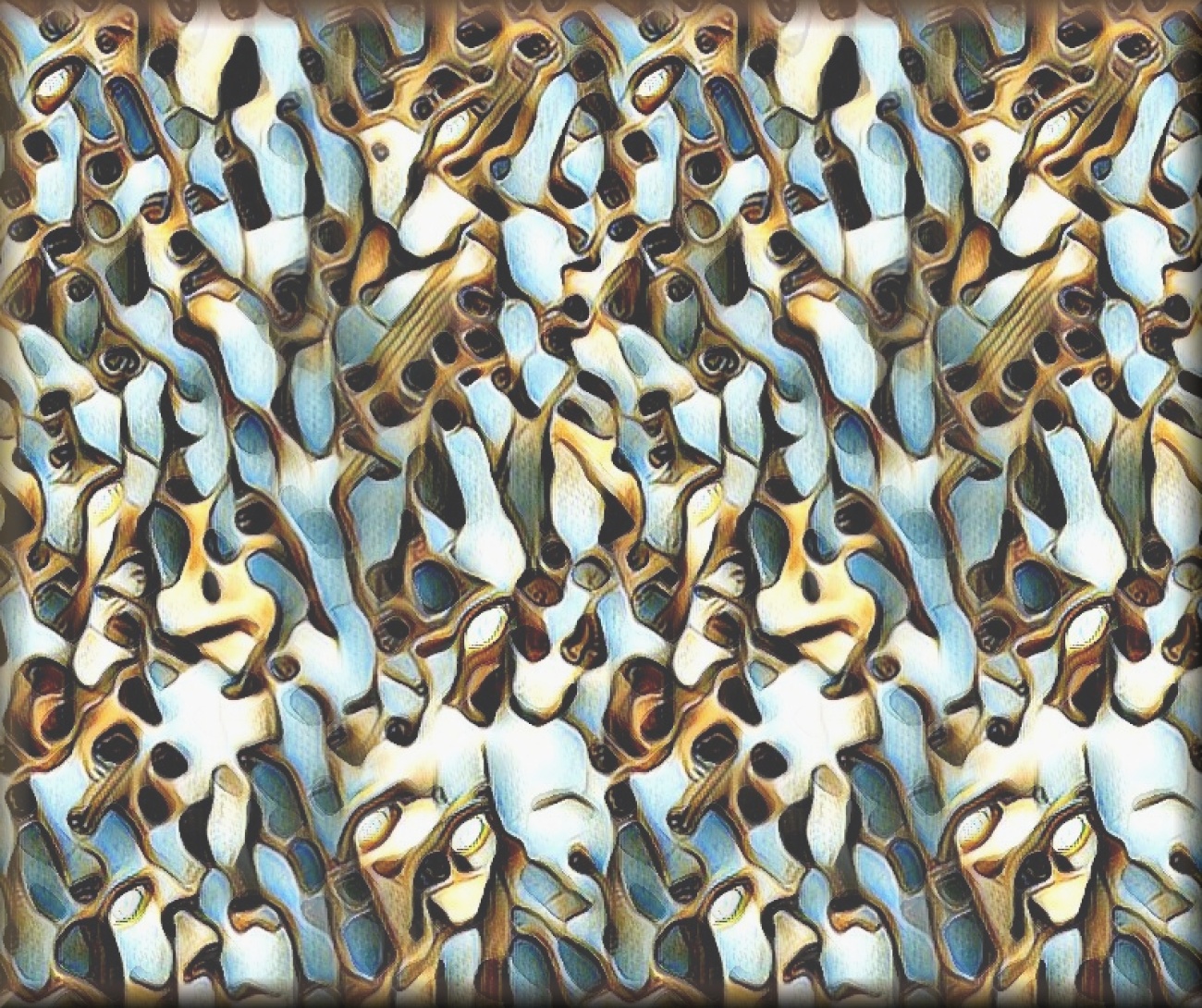 Brass, White and Blue Intertwined