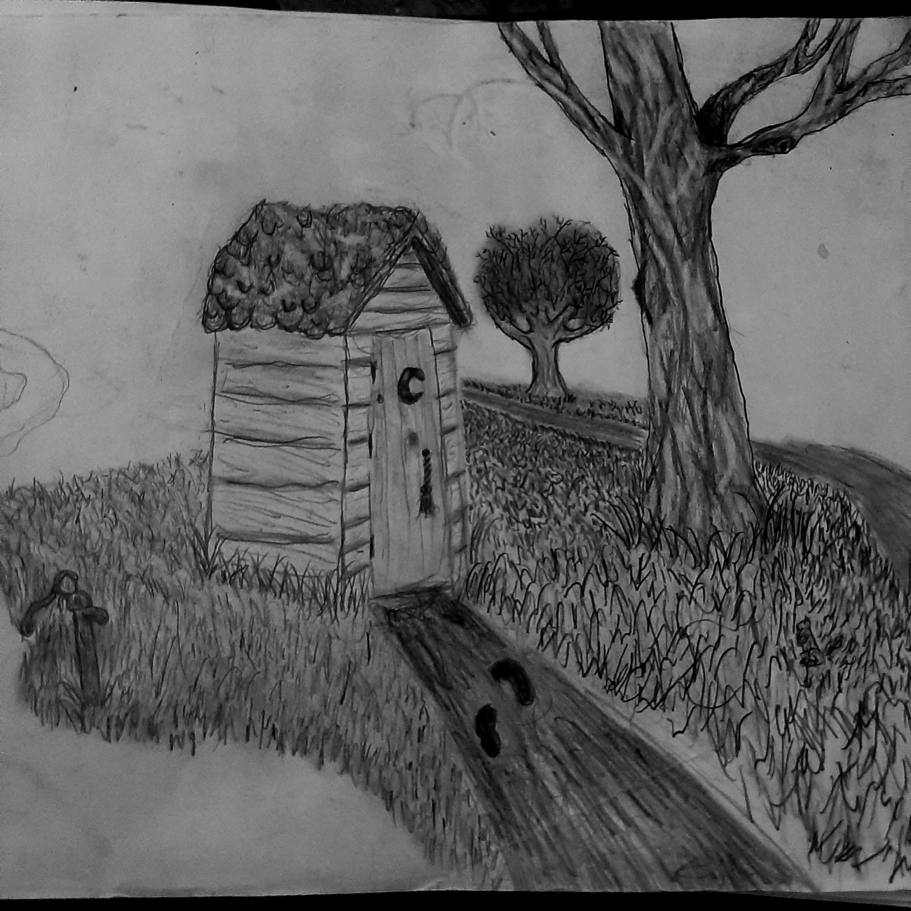 Graphite outhouse (landscape)