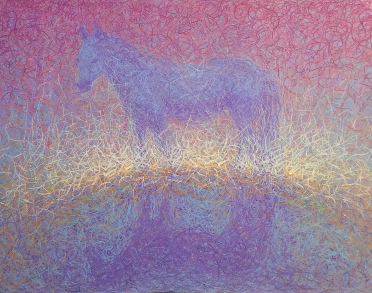 Horse and the Sun. 2018. Pastels on p...