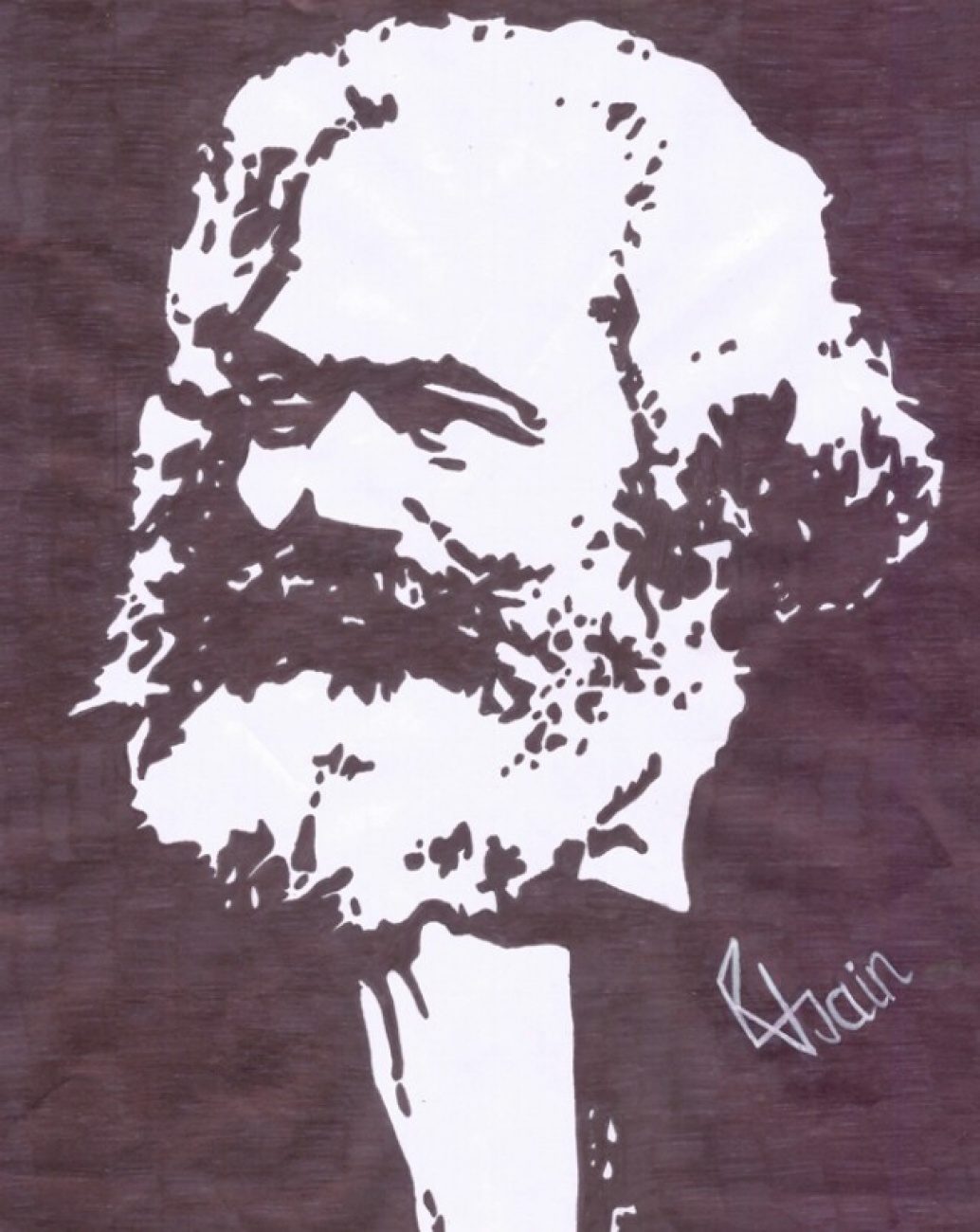 Karlmarx pen drawing