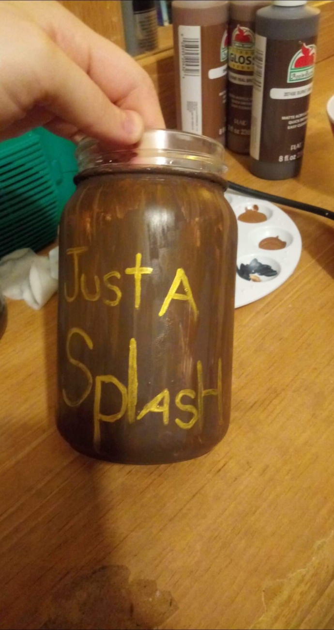 Painted mason jar