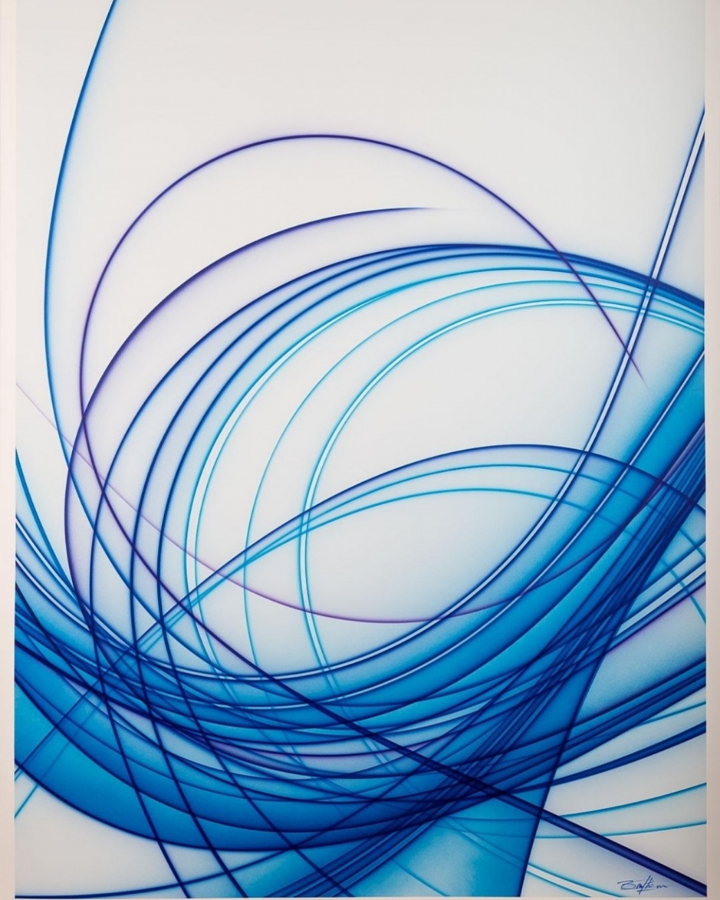 Peinture  acrylique aerographe bleu o...