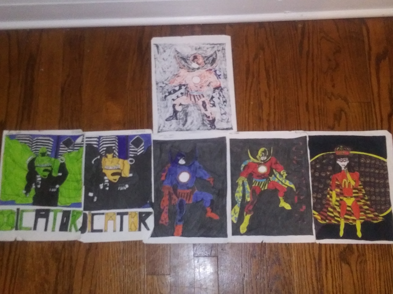 Turning pages from my superhero pictures